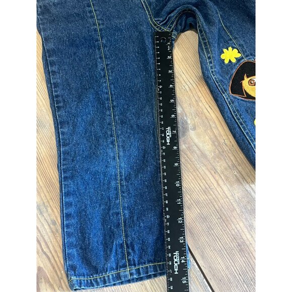 Dora the Explorer Embroidered Jeans Youth 6X Pull on Elastic Waist - Picture 6 of 6